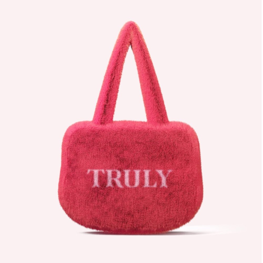 Truly Beauty Pink Fuzzy Bag